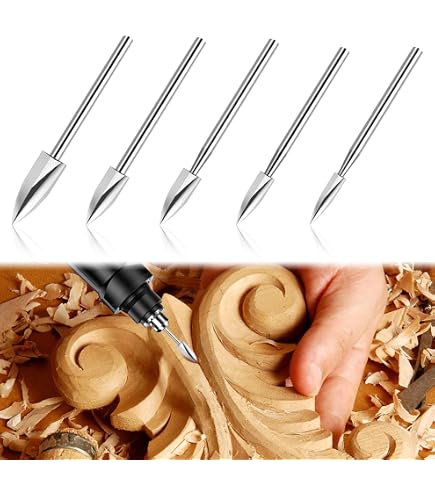 Ekoyeela Holzschnitzbohrer-Set Für Dremel – 6-teilig, 3 Mm Schaft, HSS, V-Nut, Gravurbohrer