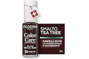 PODERM - MICOSI DELLE UNGHIE | Smalto colorato TEA TREE | Prevenzione e trattamento delle unghie gialle/danneggiate dalla MICOSI | TRATTAMENTO E COLORE | Mani/Piedi | Swiss Made