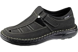 KATCH Mens Sandals Nubuck Leather Sandals Men Closed Toe Walking Sandals for Men Outdoor Comfortable Sandals Mens Leather Sandals Casual Beach Summer Walking Shoes