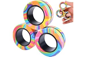 iPobie Anneaux Magnétiques Fidget Toys,1 PCS Fidget Toys Anti Stress,Fidget Magnet Rings Pack pour Adultes Adolescents Enfants.