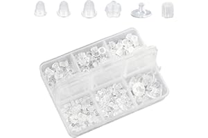 GVSS 600 Pièces Fermoirs de Boucles d'Oreilles Silicone, Attache Boucle d'Oreille,Fabrication Boucle d'Oreille Hypoallergénique en 6 Styles Différents