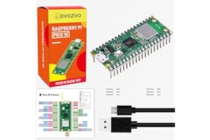 DVOZVO Raspberry Pi Pico W con cabezales de pin presoldados, chip Raspberry Pi RP2040, conectividad inalámbrica WiFi, Pico WH con cable USB