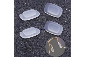 OPUGIT Eyeglass Nose Pads 5Pairs Nose Pieces Replacement Square Rectangle Push Slide Slip in Silicone Nosepads for Eye Glasses Eyeglasses Sunglasses,Clear