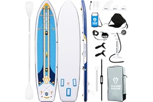 Tuxedo Sailor Stand Up Paddle nadmuchiwana deska wędkarska SUP, kompletne akcesoria do desek wiosłowych, regulowanego wiosła, pompki, plecaka podróżnego, uchwytu na wędkę