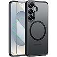 FNTCASE for Samsung Galaxy S25-Plus Case: Magnetic Translucent Matte Shockproof Slim Cell Phone Cover - Military Grade Drop Proof Hard Back Anti-Fingerprint Galaxy S24-Plus Protective Case - Black