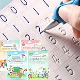 DigMonster&trade; Magic Ink Notebook for Kids, Reusable Handwriting Workbooks for Preschoolers, Stencil Design &amp; Handwriting Aid Pr