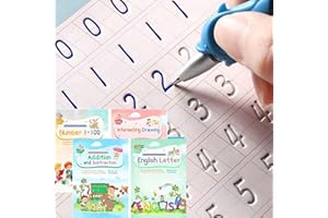 COSYCORNER Magic Ink Copybooks for Kids Reusable Handwriting Workbooks for Preschools Grooves Template Design and Handwriting Aid Magic Practice Copybook for Kids The Print Writing (4 Books with Pens)