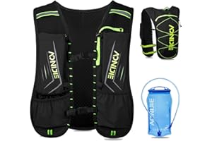 WELLWISE Lightweight Hydration Running Vest Backpack, Functional Hydration Vest Cycling,Running Backpack with 1.5L Water Bladder,Men Women Adjustable Water Running Vest