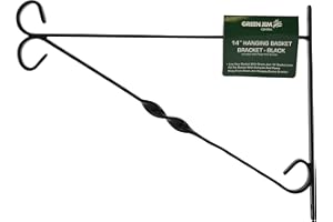 Green Jem 14-Inch Hanging Basket Bracket - Black