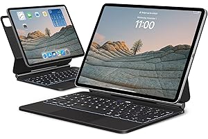 APPS2Car Magnetic Keyboard Case for iPad Pro 12.9 inch (6th/5th/4th/3rd Generation) Magic Keyboard with Trackpad Backlit Shortcut Keys Slim Ruggeed Folio Magic Type Keyboard, Black