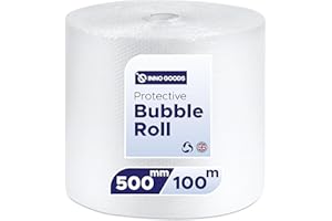 INNO GOODS Bubble Wrap for Moving House | Large Roll of Bubblewrap for Fragile Item Packaging and Protective Wrapping Shipping and Storage (500mm x 100m)