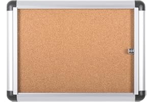 Bi-Office Vitrine d'Affichage Interieur en Liège Enclore Extra, Tableau d'Affichage Verrouillable, 357 x 490 mm, 2 x A4