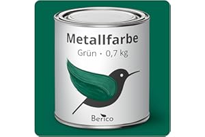 Berico Metallfarbe - Grün - 0,7 Kg - 3in1 Premium Metallschutzlack - Direkt auf Rost - Für Stahl, Zink, Aluminium und Eisen