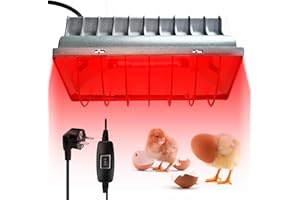 WIYETY Lampa ciepła dla piskląt: 175 W, ściemniana lampa grzewcza, kurnik, z przełącznikiem oszczędnym, ogrzewanie dla drobiu, dla piskląt, szczeniąt, kaczek