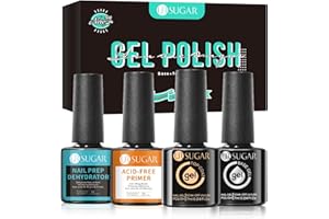‎UR SUGAR UR SUGAR Base Gel Coat Top Coat, UV Nagellack Base und Top Coat, 7ML Nail Prep Dehydrator und Acid-free Primer Nagelset 4 Flaschen Maniküre-Kunstset für starke und gesunde Nägel