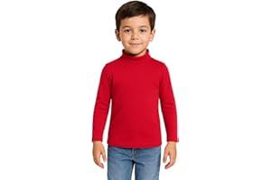 Intimitaly Lupetto Caldo Cotone per Bambino e Bambina, Collo Alto Avvolgente, da 3 a 10 Anni, Bianco Blu Rosso Nero Verde