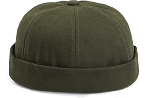 MESU Brimless Docker Cap for Men Sailor Cap Retro No Brim Hat Skullcap Beanie Hat