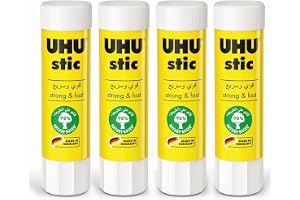 UHU STIC, The Proven Glue Stick - Glues strongly, quickly and permanently, without solvent, 8.2g, 4pcs White