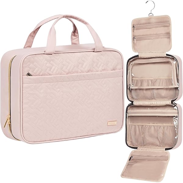 NISHEL Große Doppellagige Reise-Make-up-Tasche – Kosmetiktasche Mit Fächern Für Pinsel & Flaschen