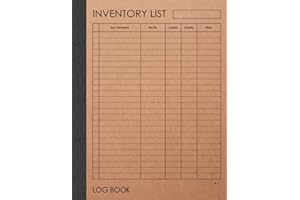 Inventory List Log Book: 120 pages , 8.5 x 11 inches ( large size ) , Brown craft paper style cover : Simple Inventory Log Book for Home Based Small Business, Small Offices, Personal Project