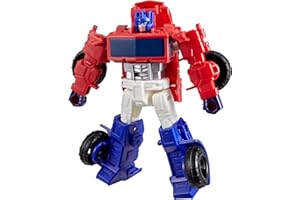 Transformers CYBERWORLD, Figurine Cyber Changers Optimus Prime, Jouet pour Enfants, Cadeau de Noël, Rouge, Bleu et Blanc, Dès 6 Ans