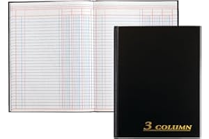 Adams® Kontobuch mit 3 Spalten, 24,9 x 17,8 cm, Schwarz