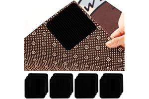 ZHUFAS 12 Stück Teppich Antirutschunterlage, Waschbar Teppichgreifer für Teppiche, Antirutsch Pads Verwendet für Antirutsch-Teppiche auf Hartholzböden und im FreienSchwarz