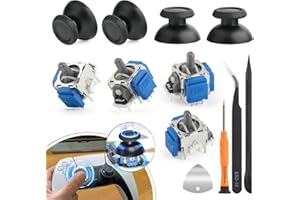 RongZy 4 Pack for PS5 TMR Joysticks Replacement for Play Station 5 PS5 Electromagnetic Stick Controller Accessories with Thumbstick Repair Kit