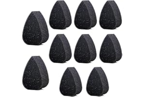 Bowitzki Gesichtsbemalungsschwämme für Erwachsene und Kinder, schwarze Schwämme, hohe Dichte, Make-up und Körperfarbe, Halloween, Weihnachten, Festival (10 Blütenblätter)