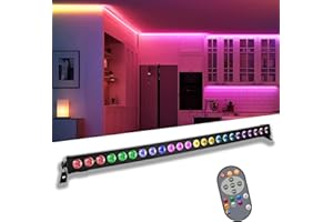 HOLDLAMP Barras de Luz Luces LED Discoteca DJ Escena RGB Lámpara 24 LED DMX512 con Mando a Distancia Luces Colores Escena Stage Light para Tarde Fiesta Cumpleaños Bar Club - 104cm