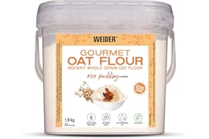 Weider Oat Gourmet. Harina de Avena Integral. Fuente de proteína con bajo contenido en azúcares. Sabor Arroz con Leche (1,9 kg)