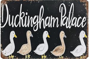 POMOTER Lustiges Metallschild, Wandkunst, Dekoration, Entenhaus, Kreidetafel, Lakehouse, Entenstall, Schild, 30,5 x 20,3 cm