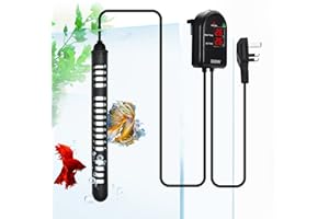 ZEKUIOP U-picks 300W Aquarium Heater, Submersible Fish Tank Water Heater with External Color LED Digital Temperature Controller, Fast Heating for 150-350L for Saltwater and Freshwater