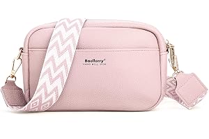 PARAURORA Cross body väska kvinnor, veganskt läder crossbody telefonväska med boho bred axelrem, liten handväska för damer fl