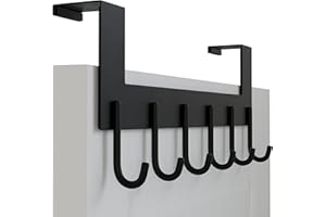 WEBI Over The Door Hooks for Hanging Door Hanger,Over Door Towel Rack,Over The Door Coat Hanger Rack for Towels,Clothes,Back of Bathroom,Black
