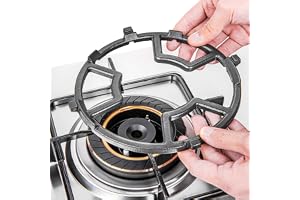 Reyhoar Non Slip Gas Ring Reducer, Burner Grate for Butter Warmer/Small Saucepan, Cast Iron Wok Support Ring- Compatible with Most Gas Stove Range Cooktop, 7.5 Inch, Black