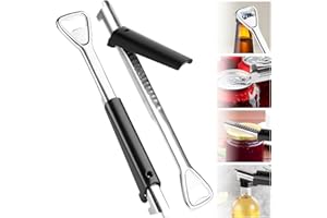 YAOZUP Abrelatas Ajustable, 2 Piezas Abrelatas Manual, Abrelatas Multifuncional Ajustable de Acero Inoxidable, Abrelatas para Artritis sin Esfuerzo, Abrelatas y Abretapas