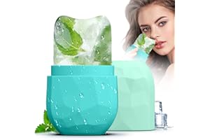 Aulese Ice Roller Visage, Silicone Ice Face Roller avec Fente pour Recueillir L'eau Fondue, Massage de la Glace pour Les Yeux Réutilisable, Rétrécissement des Pores, élimination Des Lignes Fines