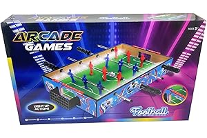 Football Light Up Arcade LED Table-Top Game, 4 Game Bars With Handles + 12 Players + 2 Footballs & More HTUK