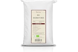 KAMELUR 25kg riz basmati BIO décortiqué - riz basmati aromatique BIO sans additifs - riz parfumé bio en vrac