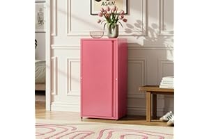 [en.casa] Armadio a Colonna in Metallo Armadietto da Ufficio con 1 Anta e 2 Ripiani Regolabili in Altezza Mobile in Acciaio per Archivio 88 x 40 x 35 cm - Rosso Anguria