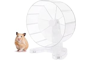 HI-ERA 8.7" Super Silent Hamster Wheel for Hamster Exercise Wheel for Gerbil, Syrian & Dwarf, Chinchilla and More Small Anima Running Wheels with Stable Stand, Clear