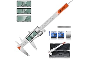 HARDELL Digital Caliper 150mm, Micrometer Calipers Measuring Tool with Large LCD Screen, Mm/Inch/Fraction Conversion Vernier Calipers (6inch/150mm)