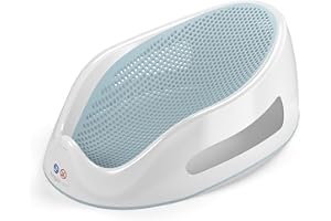 Angelcare Asiento de baño ergonómico para la bañera o ducha grande, color azul claro, superficie de descanso agradable y suave