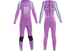 Gimilife Combinaison Néoprène Enfant - Combinaison Plongée Enfant pour Mer, Surf et Natation | Combinaison Isotherme 2mm Garçon Fille, Modèle Intégrale ou Court pour Leçons de Plongée et Surf
