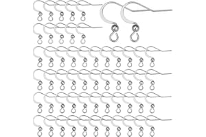 SUNNYCLUE 1boîte 100pièces 304 crochets de Boucle D'Oreille en Acier Inoxydable Crochet de Poisson Fils de Boucle D'Oreille Argent Résultats de Boucle D'Oreille Boule Point Fils D'Oreille Français Cro