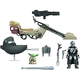 Star Wars Hasbro Mandalorian Child Battle for The Bounty (Action Figures e Veicolo da 6 cm, Expedition Class, Serie Mission F