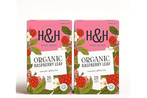 Heath & Heather Organic Raspberry Leaf Tea Infusion – 40 Herbal Tea Bags (2 × 20), Caffeine‑Free, Women’s Wellness Ritual