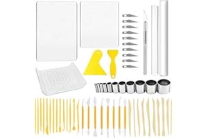 JMZLLRX Set di Strumenti di Argilla, Taglierine per Argilla Polimerica, Rullo di Argilla Acrilica per Modellare Scolpire Modellismo, 62 Pz