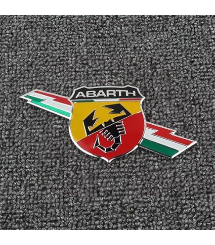 Kit 4 Adesivi Logo Abarth Tuning Per 500 595 695 Punto - Colore Nero